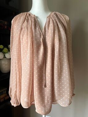 Frame Polka Dot Peasant Blouse